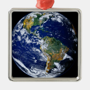 Volle Erde, die das Amerika zeigt Silbernes Ornament