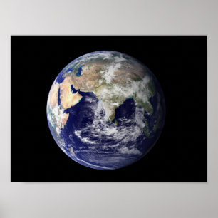 Volle Erde, die Europa und Asien zeigt Poster