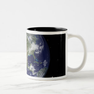 Volle Erde, die Nordamerika 4 zeigt Zweifarbige Tasse
