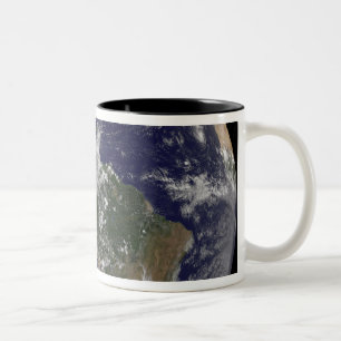 Volle Erde, die Nordamerika und SüdAmer 3 zeigt Zweifarbige Tasse