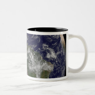 Volle Erde, die Nordamerika und SüdAmer 4 zeigt Zweifarbige Tasse