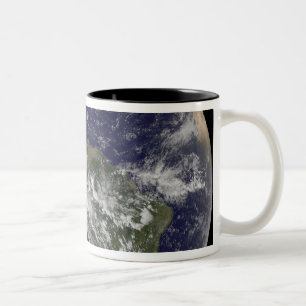 Volle Erde, die Nordamerika und SüdAmer 6 zeigt Zweifarbige Tasse
