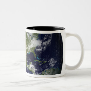 Volle Erde, die Nordamerika zeigt Zweifarbige Tasse