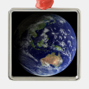 Volle Erde vom Raum, der Australien zeigt Silbernes Ornament