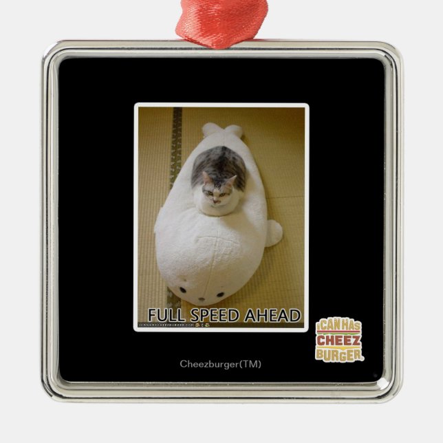 Volle Geschwindigkeit voran Silbernes Ornament (Vorne)