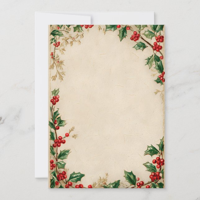 Volle Grenze zwischen Holly Garland Einladung (Vorderseite)