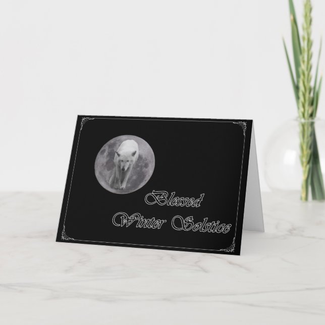 Volle Moon Wolf Weihnachten Card (Vorderseite)