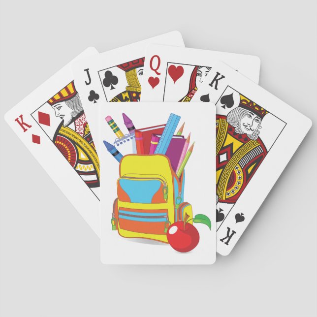 Volle Schultasche-Spielkarten Spielkarten (Rückseite)