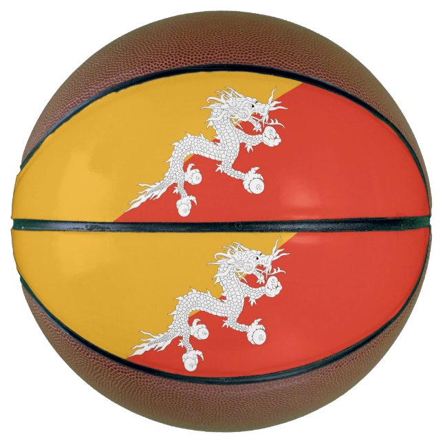 Voller Basketball mit Flagge Bhutans (Vorderseite)