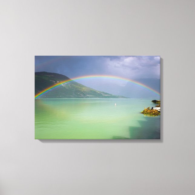 Voller, doppelter Regenbogen Leinwanddruck (Vorderseite)