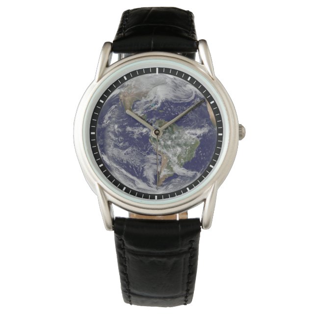 Voller Erde mit einem mächtigen Wintersturm. Armbanduhr (Vorderseite)