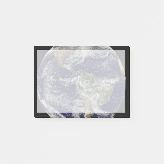 Voller Erde mit einem mächtigen Wintersturm. Post-it Klebezettel (Vorderseite)