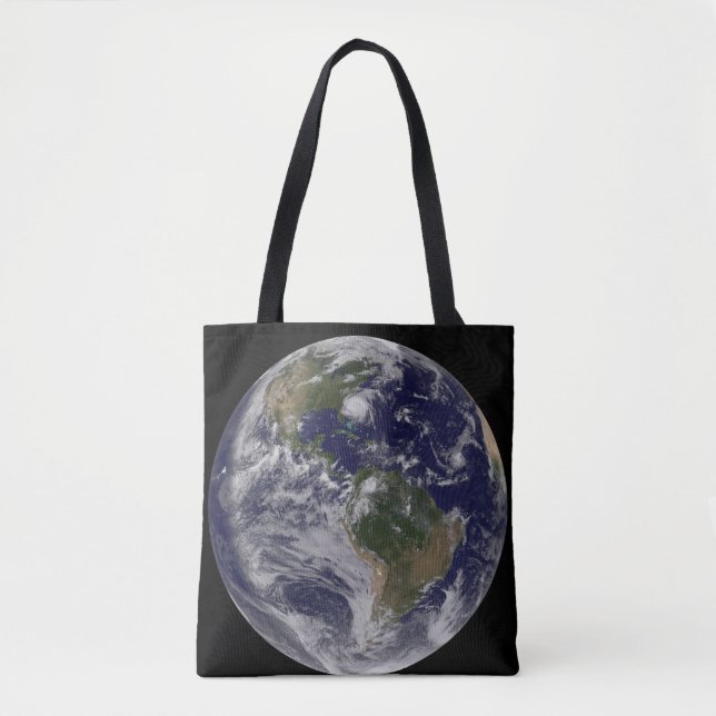 Voller Erde mit Hurrikan Irene an der Ostküste. Tasche (Vorderseite)