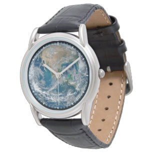 Voller Erde mit Nordamerika und Mexiko. Armbanduhr