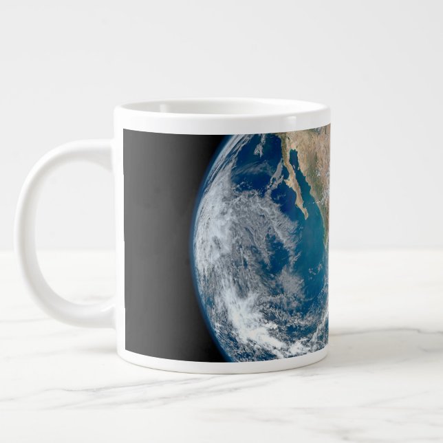 Voller Erde mit Nordamerika und Mexiko. Jumbo-Tasse (Links)