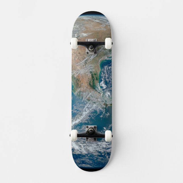 Voller Erde mit Nordamerika und Mexiko. Skateboard (Vorderseite)