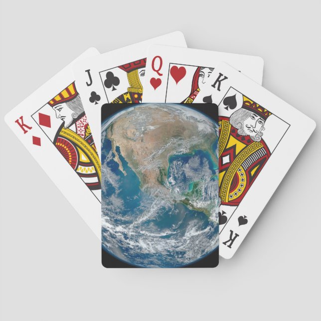 Voller Erde mit Nordamerika und Mexiko. Spielkarten (Rückseite)