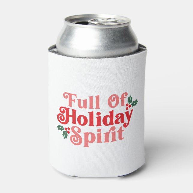 Voller Holiday Spirit - festliche Typografie Dosenkühler (Kanne Vorderseite)
