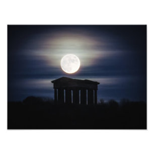 Voller Mond über Penshaw Monument Poster/Print Fotodruck