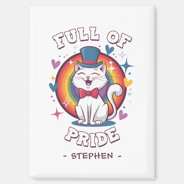 Voller Stolz | LGBTQ Cat Pride Magnet (Vorderseite)