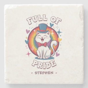 Voller Stolz LGBTQ Cat Pride Steinuntersetzer