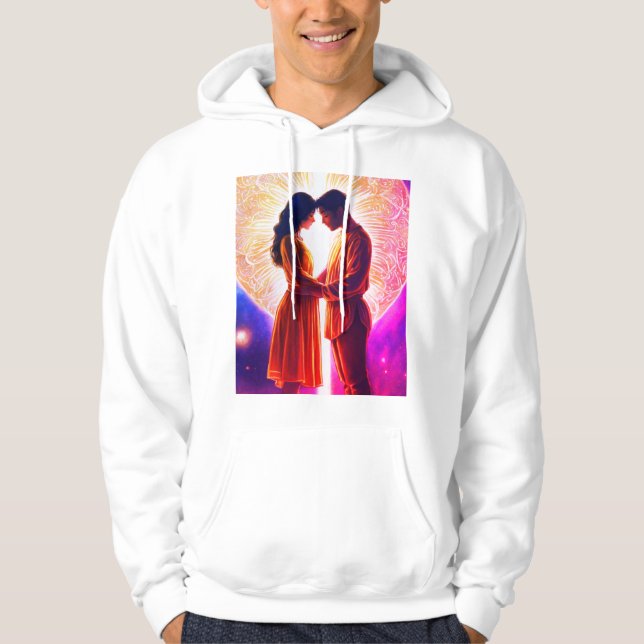 Voller T_Shirt-Farbstil mit weißer Liebe ... Hoodie (Vorderseite)