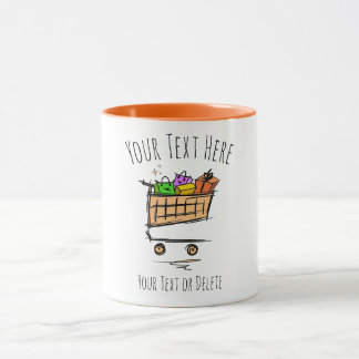 Voller Warenkorb/Wagenwagen/Winterverkauf. Geschen Tasse
