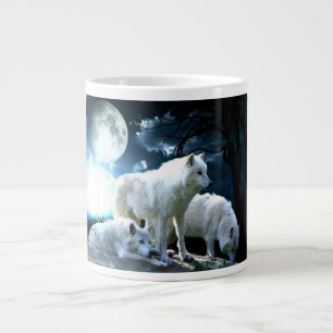 Voller Wolf-Mond Jumbo-Tasse