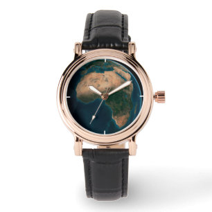 Vollerde aus dem Weltraum über dem afrikanischen K Armbanduhr