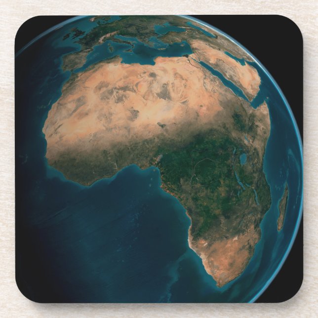 Vollerde aus dem Weltraum über dem afrikanischen K Getränkeuntersetzer (Vorderseite)
