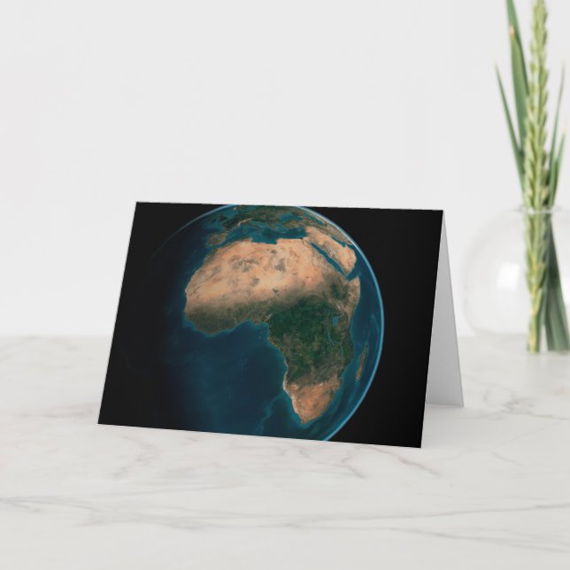 Vollerde aus dem Weltraum über dem afrikanischen K Karte (Vorderseite)