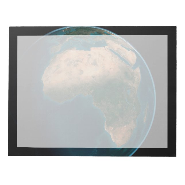 Vollerde aus dem Weltraum über dem afrikanischen K Notizblock (Vorderseite)