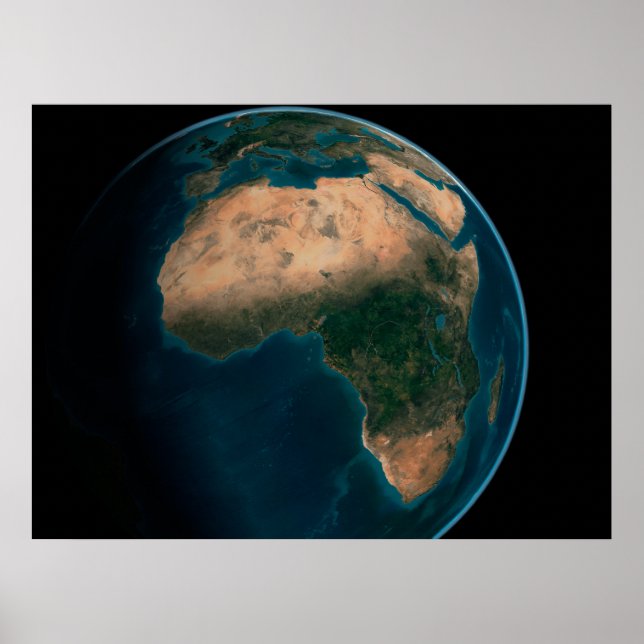 Vollerde aus dem Weltraum über dem afrikanischen K Poster (Vorne)