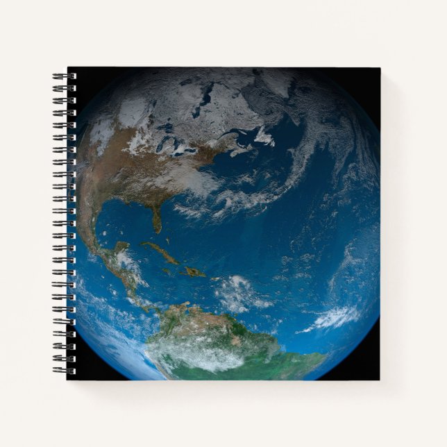 Vollerde mit Nord- und Südamerika. Notizbuch (Vorderseite)