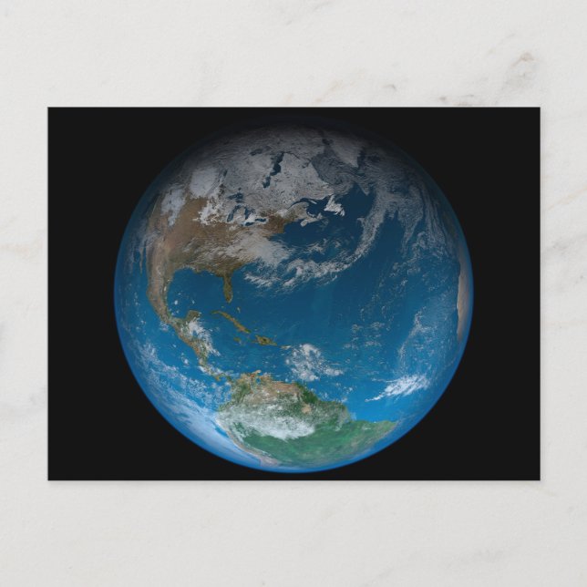 Vollerde mit Nord- und Südamerika. Postkarte (Vorderseite)