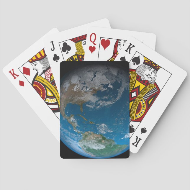 Vollerde mit Nord- und Südamerika. Spielkarten (Rückseite)