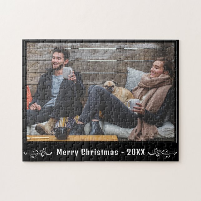 Volles Foto Frohe Weihnachten mit Foliage (Horizontal)