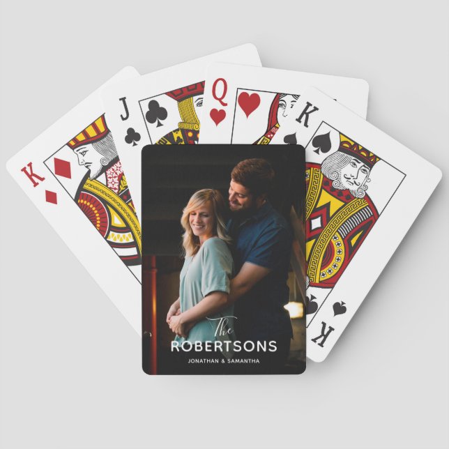 Volles Foto mit weißem Überlagerungs-Text Spielkarten (Rückseite)