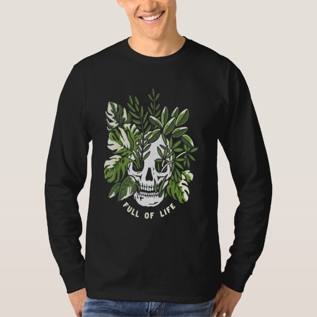 Volles Leben Schädelgärtnern Vintag T-Shirt (Vorderseite)