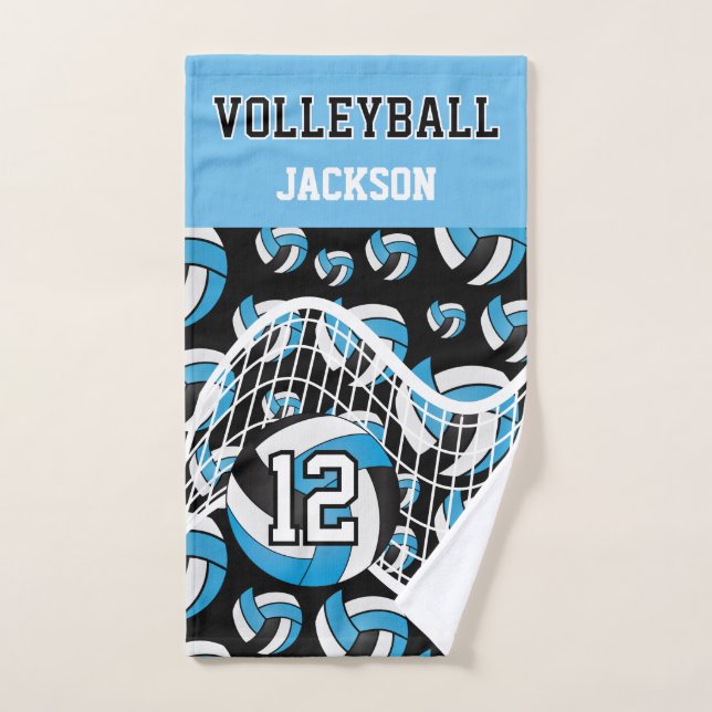 Volley-ball - Bébé bleu, noir et blanc (Serviette à main)