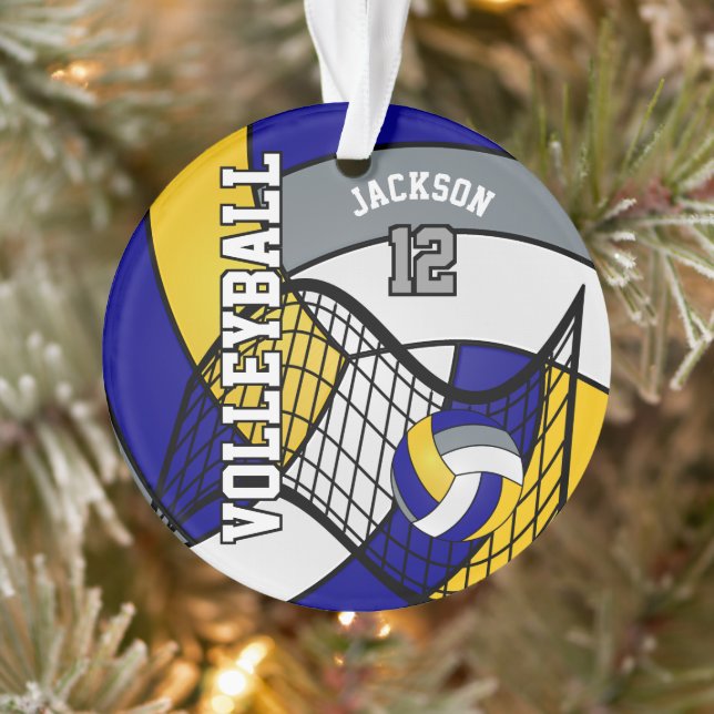 Volley-ball bleu, jaune et gris (Arbre)
