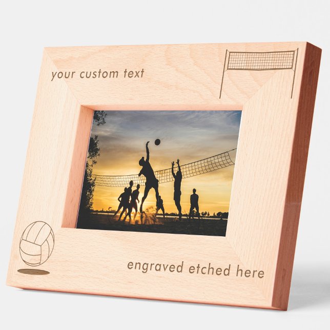 Volley-ball de cadre photo gravé personnalisé (Personalized Engraved Picture Frame Volleyball)