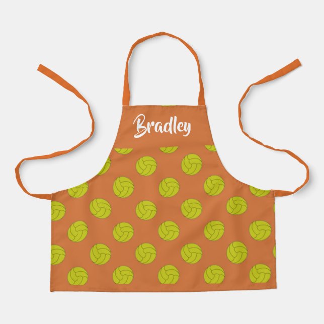 Volley Ball Orange Muster Schürze (Vorderseite)