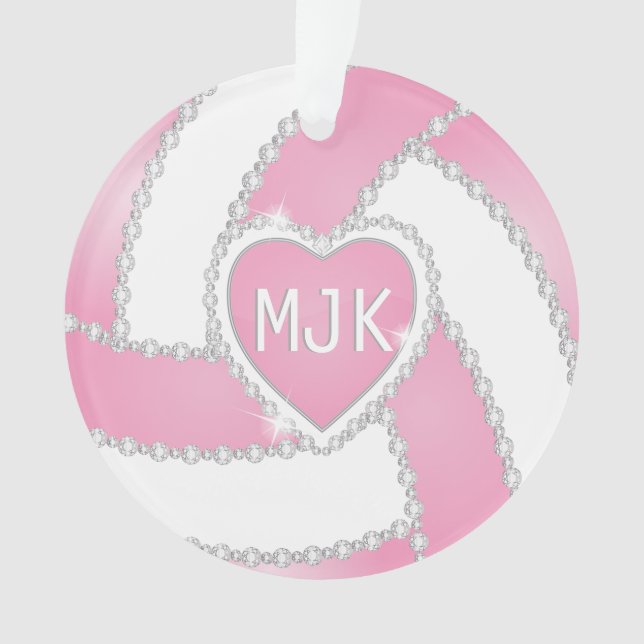 Volley-ball rose et blanc diamant (devant)