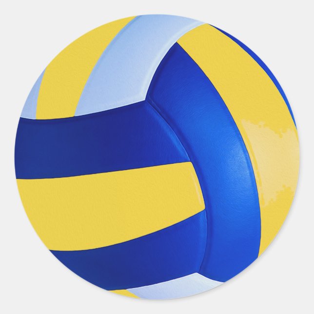 Volley Ball Runder Aufkleber (Vorderseite)