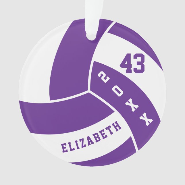 Volley-ball violet et blanc 4 | Nom do-it-yourself (devant)