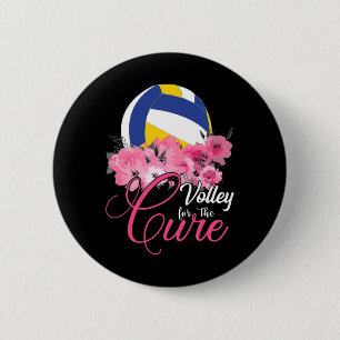 Volley für die heilende Rosa Brustkrebs Schleife - Button