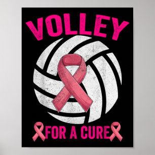 Volley für Volleyball-Brustkrebsbewusstsein Poster