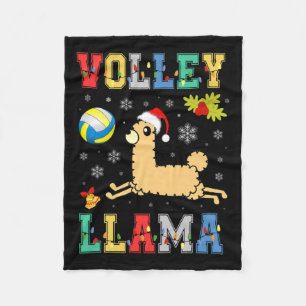Volley Llama Lover Volleyball Lover Weihnachtsmann Fleecedecke