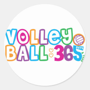 Volleyball 365 runder aufkleber